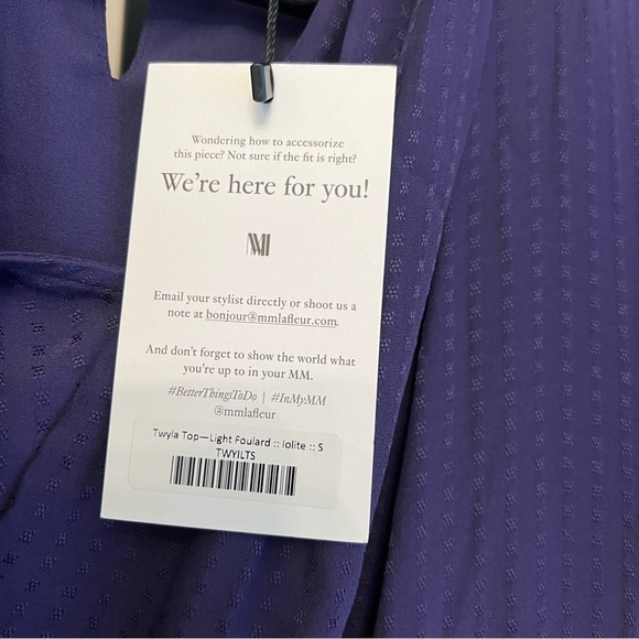 Elegant Purple Wrap Top - Picture 9 of 9